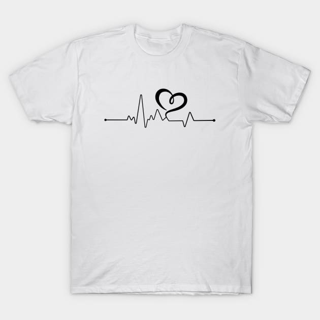 Heart Line Or Heart Beats T-Shirt by Kangina